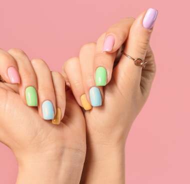 nails with nail wraps.