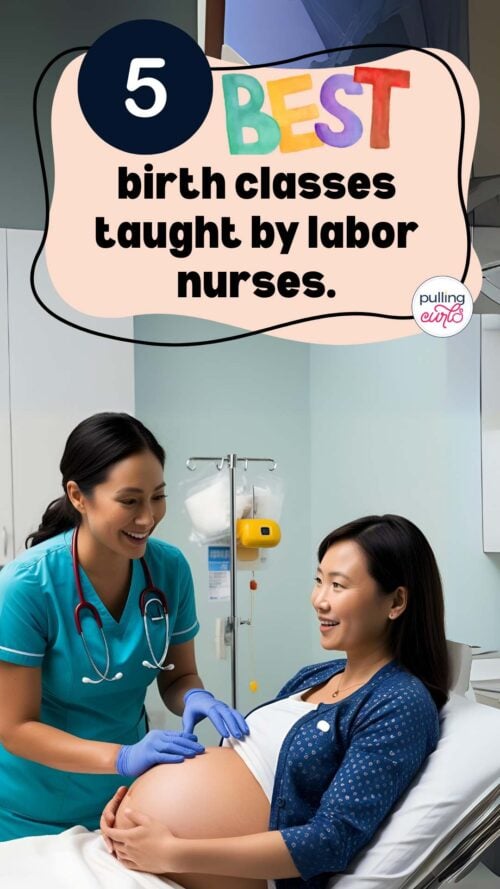 labor nurse teaching her patient. // 5 best birth classes taught by a labor nurse